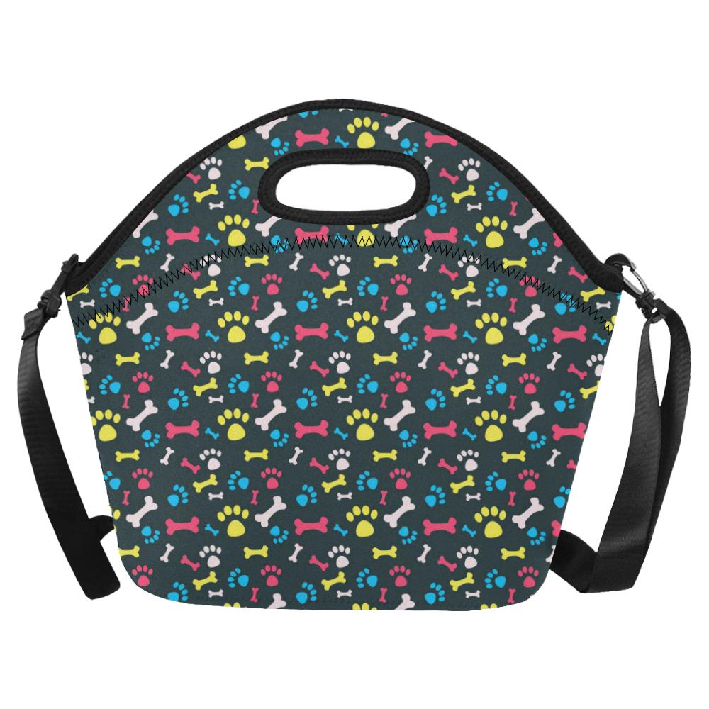 Paw Design Print Neoprene Lunch Bag (Model 1669)(Large)-JTAMIGO.COM