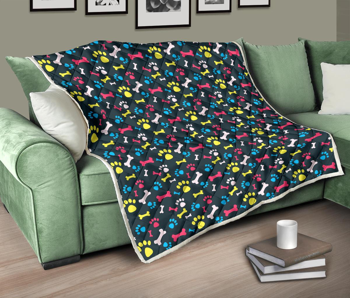 Paw Design Print Premium Quilt-JTAMIGO.COM