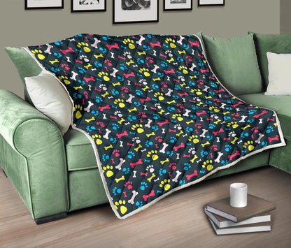 Paw Design Print Premium Quilt-JTAMIGO.COM