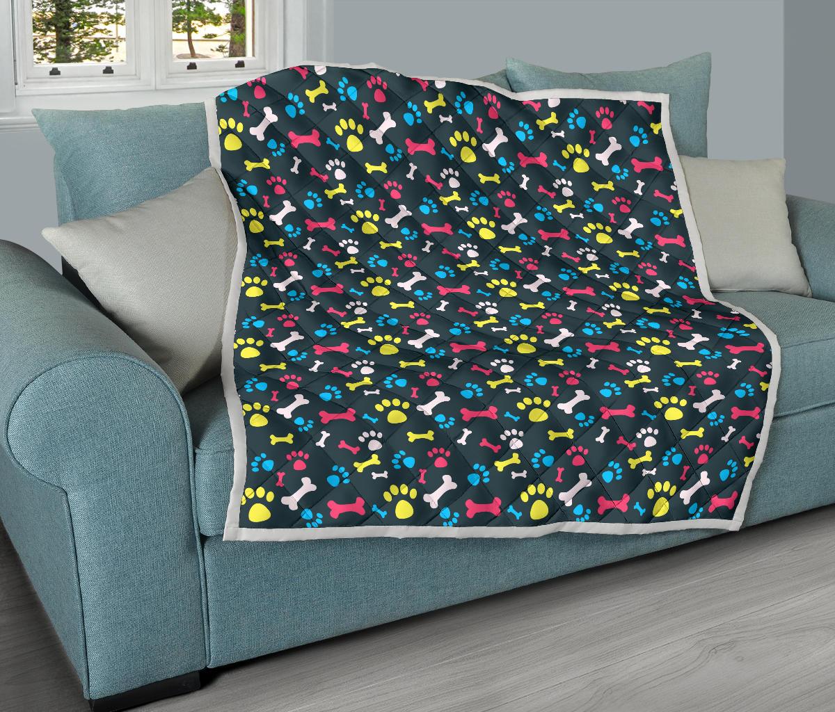 Paw Design Print Premium Quilt-JTAMIGO.COM