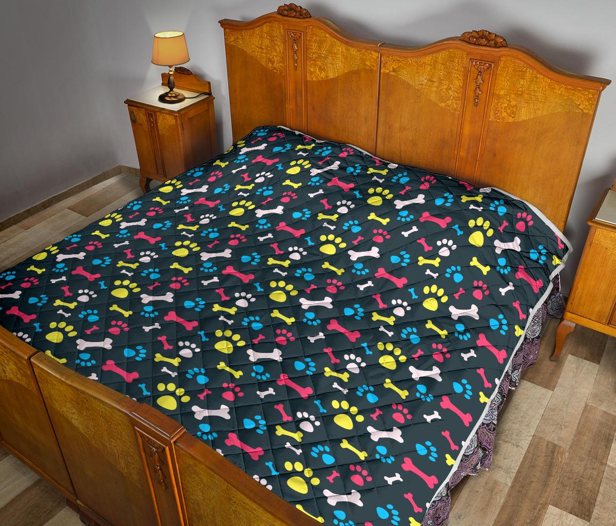 Paw Design Print Premium Quilt-JTAMIGO.COM