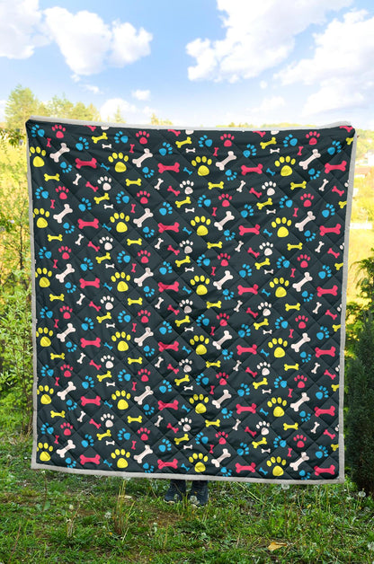 Paw Design Print Premium Quilt-JTAMIGO.COM