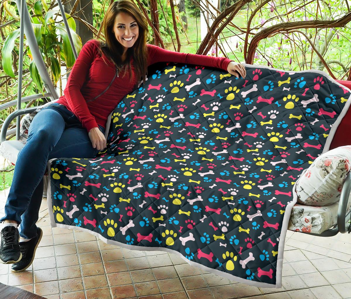 Paw Design Print Premium Quilt-JTAMIGO.COM