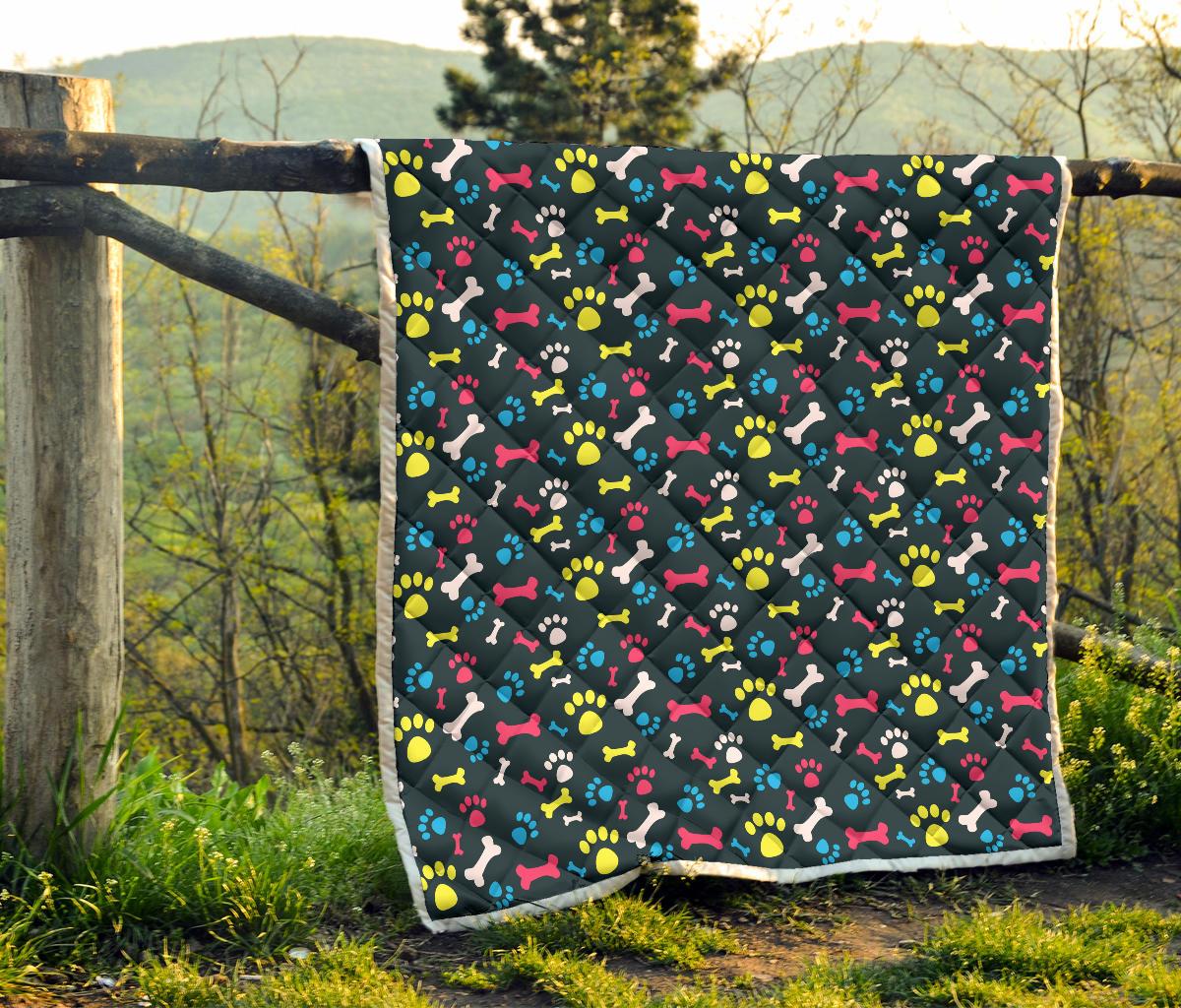 Paw Design Print Premium Quilt-JTAMIGO.COM