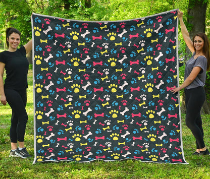 Paw Design Print Premium Quilt-JTAMIGO.COM