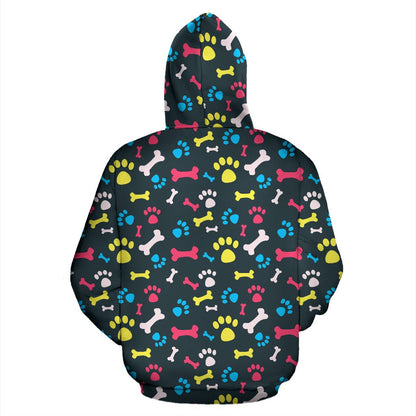 Paw Design Print Pullover Hoodie