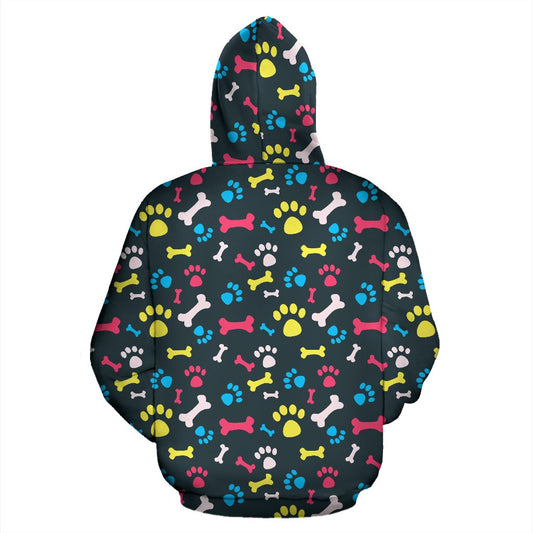 Paw Design Print Pullover Hoodie