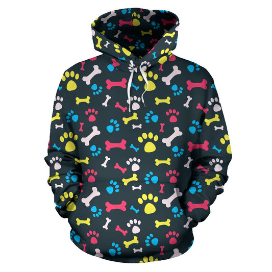 Paw Design Print Pullover Hoodie