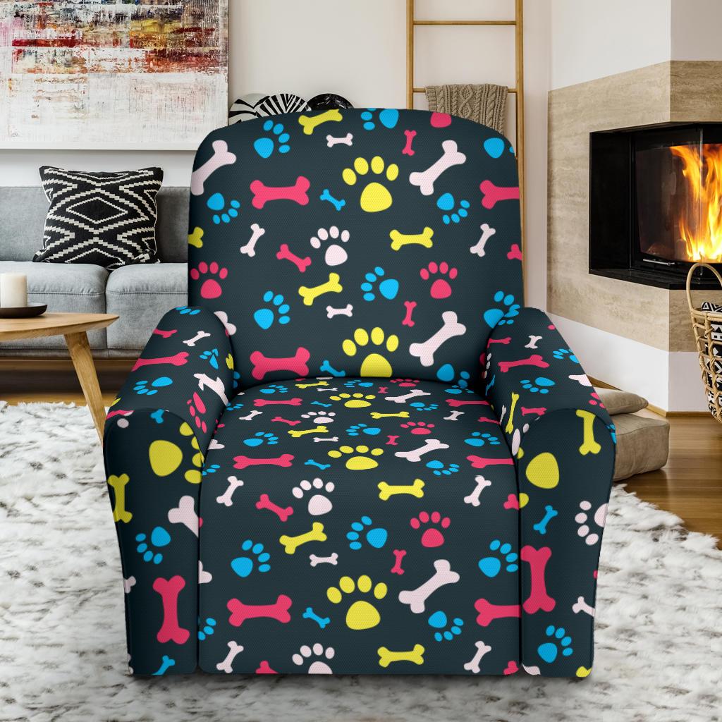 Paw Design Print Single Sofa Slipcover -JTAMIGO.COM
