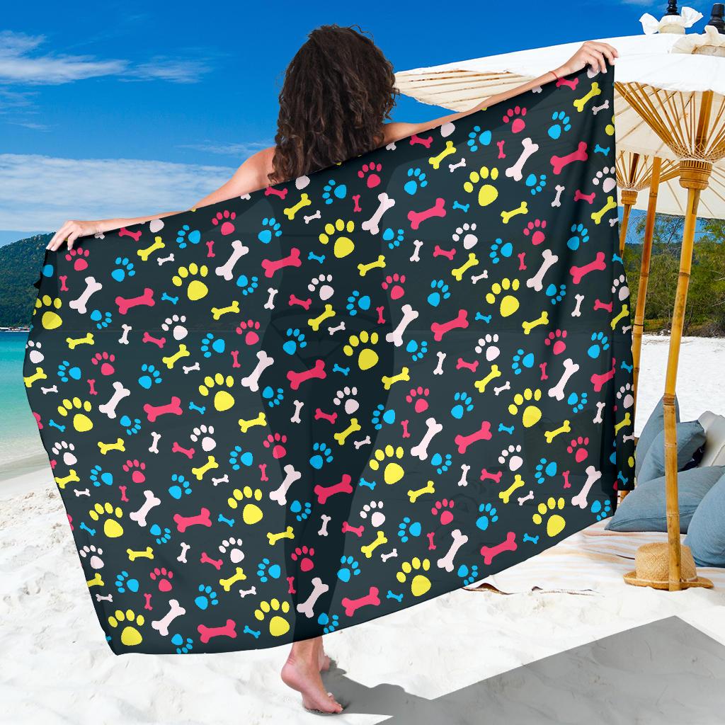 Paw Design Print Sarong Pareo Wrap