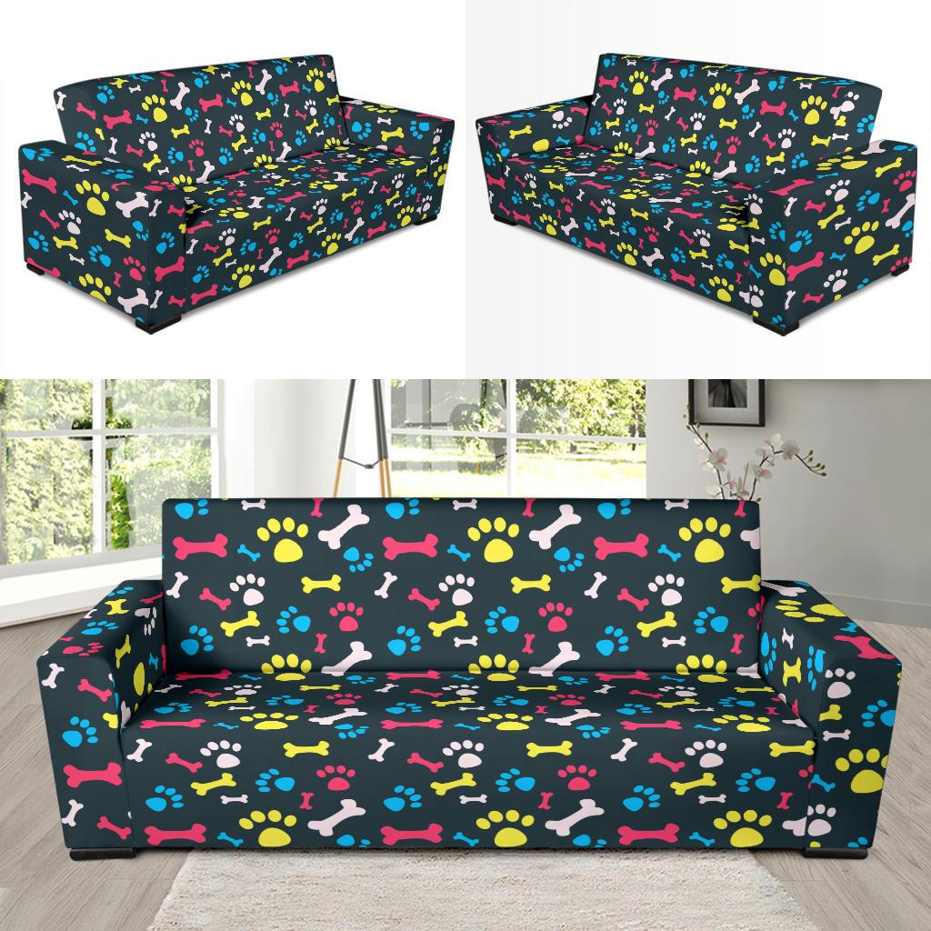 Paw Design Print Sofa Slipcover-JTAMIGO.COM