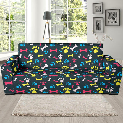 Paw Design Print Sofa Slipcover-JTAMIGO.COM