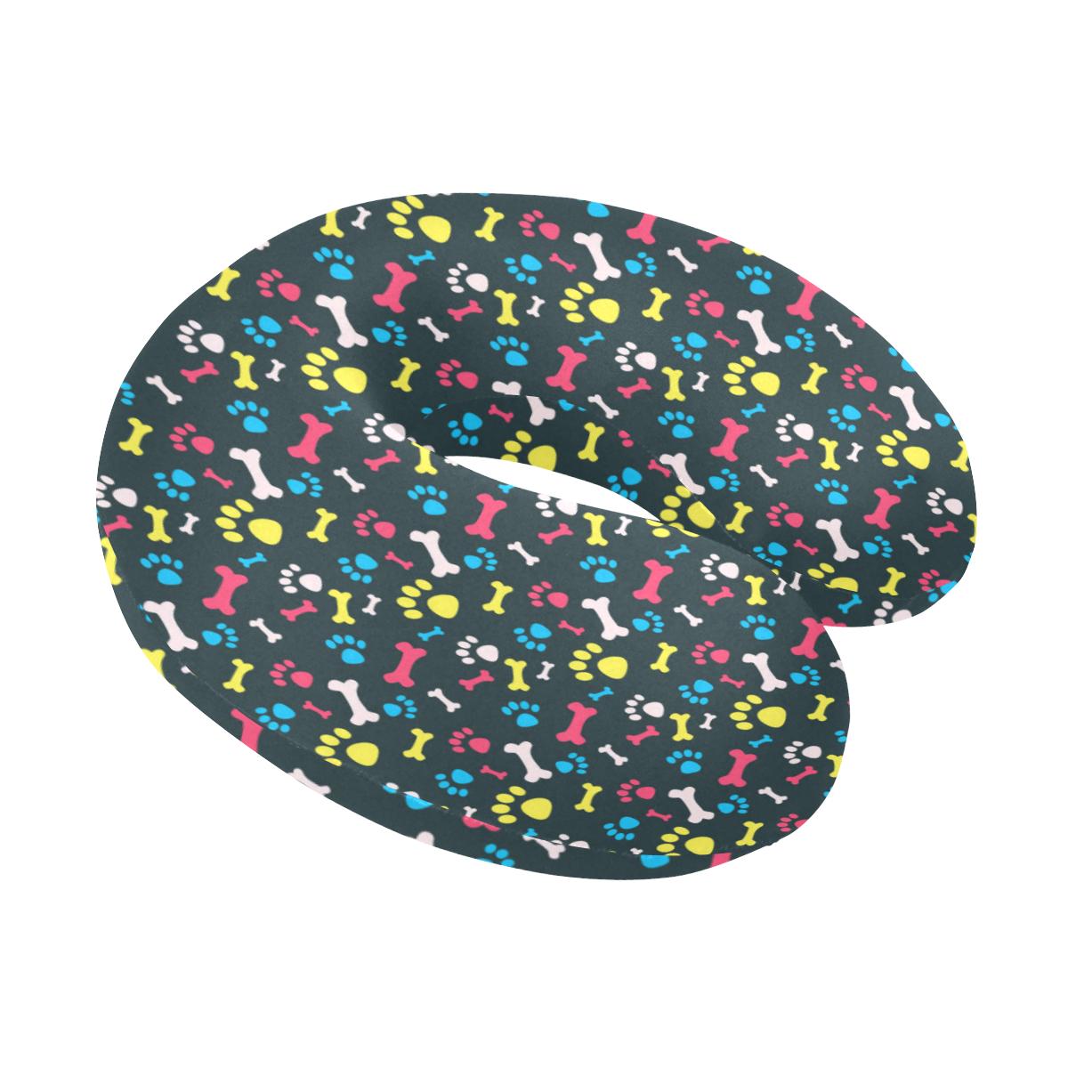 Paw Design Print U-Shaped Travel Neck Pillow-JTAMIGO.COM