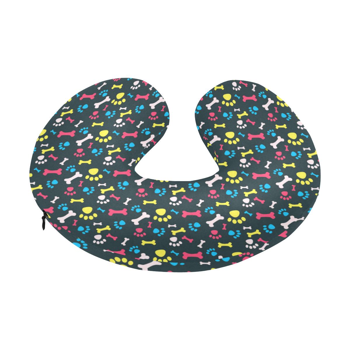 Paw Design Print U-Shaped Travel Neck Pillow-JTAMIGO.COM