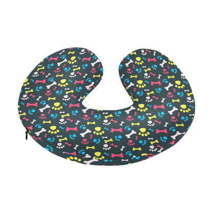 Paw Design Print U-Shaped Travel Neck Pillow-JTAMIGO.COM