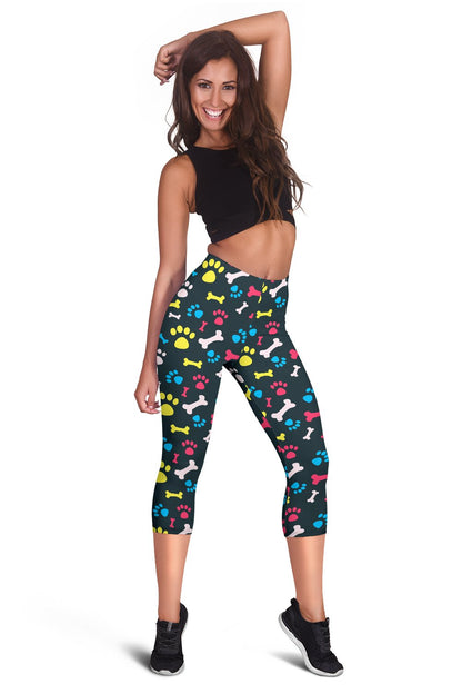 Paw Design Print Women Capris