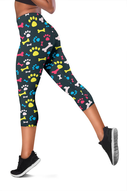 Paw Design Print Women Capris
