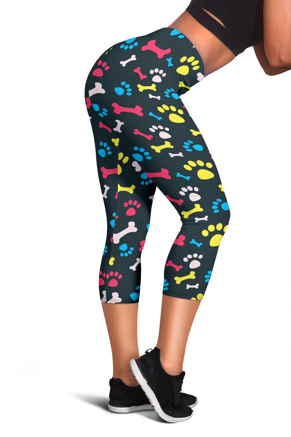 Paw Design Print Women Capris