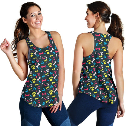 Paw Design Print Women Racerback Tank Top