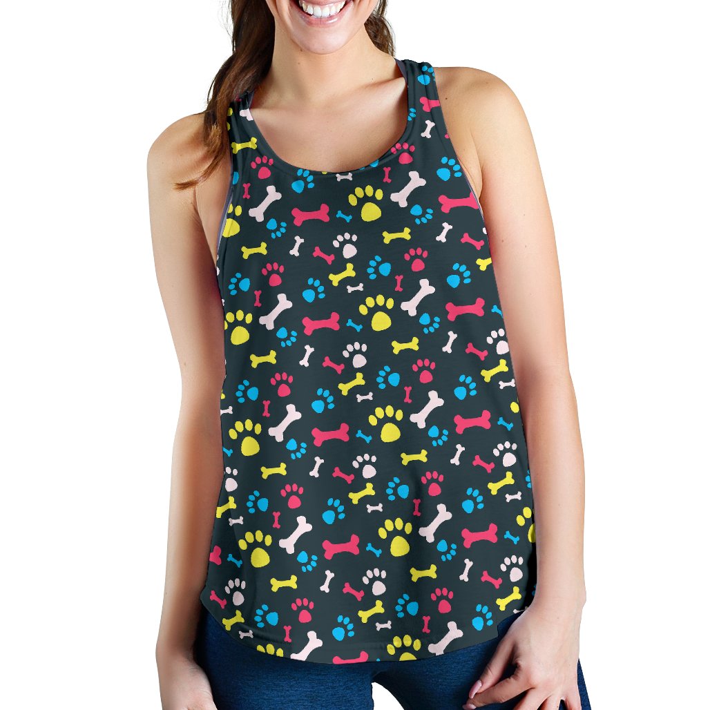 Paw Design Print Women Racerback Tank Top
