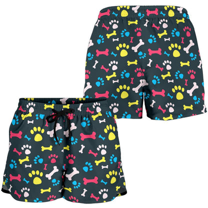 Paw Design Print Women Shorts-JTAMIGO.COM