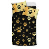 Paw Gold Print Duvet Cover Bedding Set