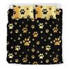 Paw Gold Print Duvet Cover Bedding Set