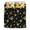 Paw Gold Print Duvet Cover Bedding Set