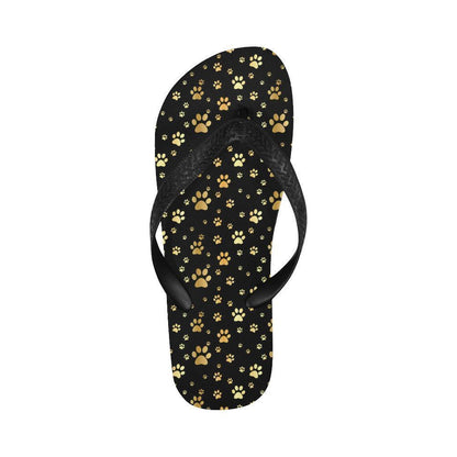 Paw Gold Print Flip Flops-JTAMIGO.COM