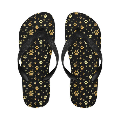 Paw Gold Print Flip Flops-JTAMIGO.COM