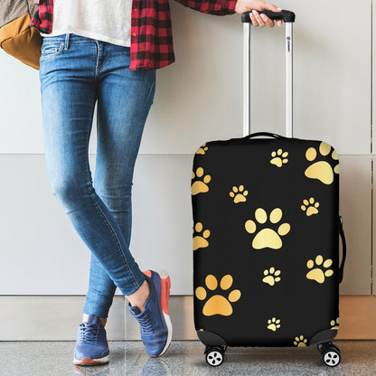 Paw Gold Print Luggage Cover Protector