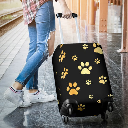 Paw Gold Print Luggage Cover Protector