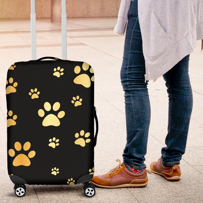Paw Gold Print Luggage Cover Protector