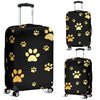 Paw Gold Print Luggage Cover Protector