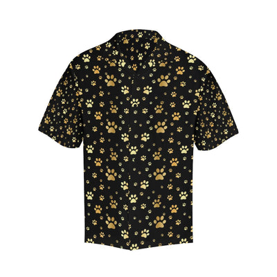 Paw Gold Print Men Aloha Hawaiian Shirt