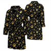 Paw Gold Print Men Bath Robe-JTAMIGO.COM