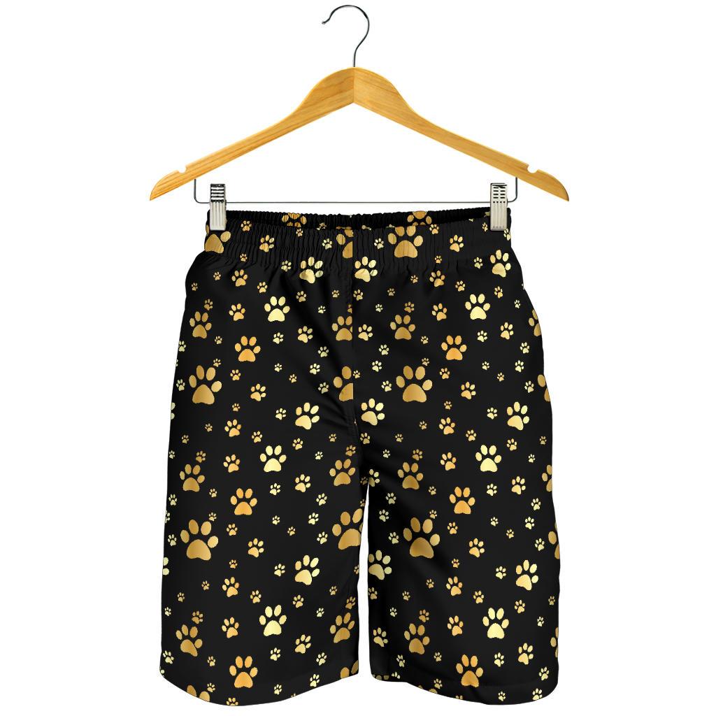 Paw Gold Print Mens Shorts-JTAMIGO.COM