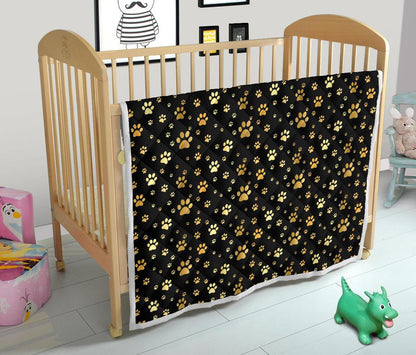 Paw Gold Print Premium Quilt-JTAMIGO.COM