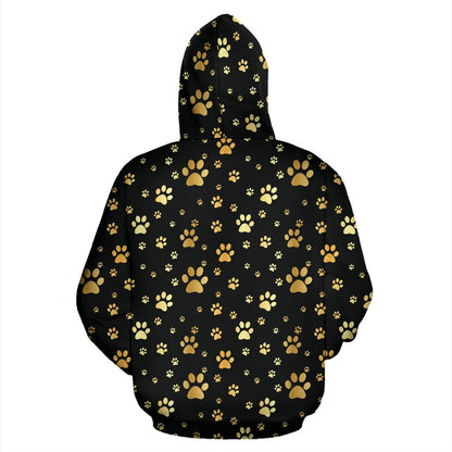Paw Gold Print Pullover Hoodie