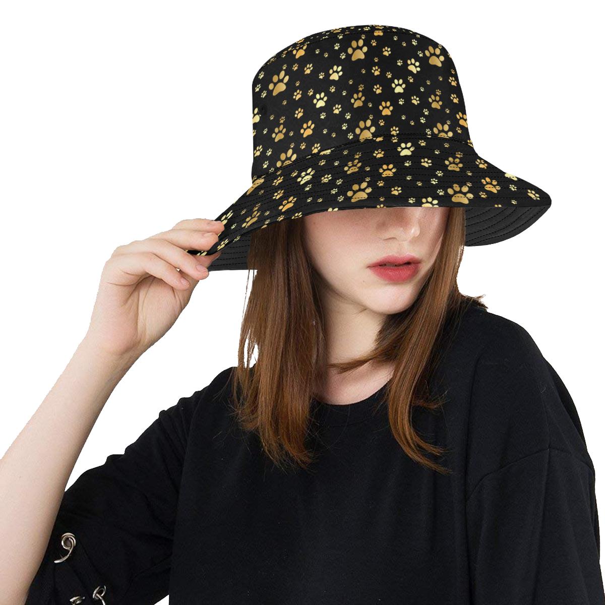 Paw Gold Print Unisex Bucket Hat