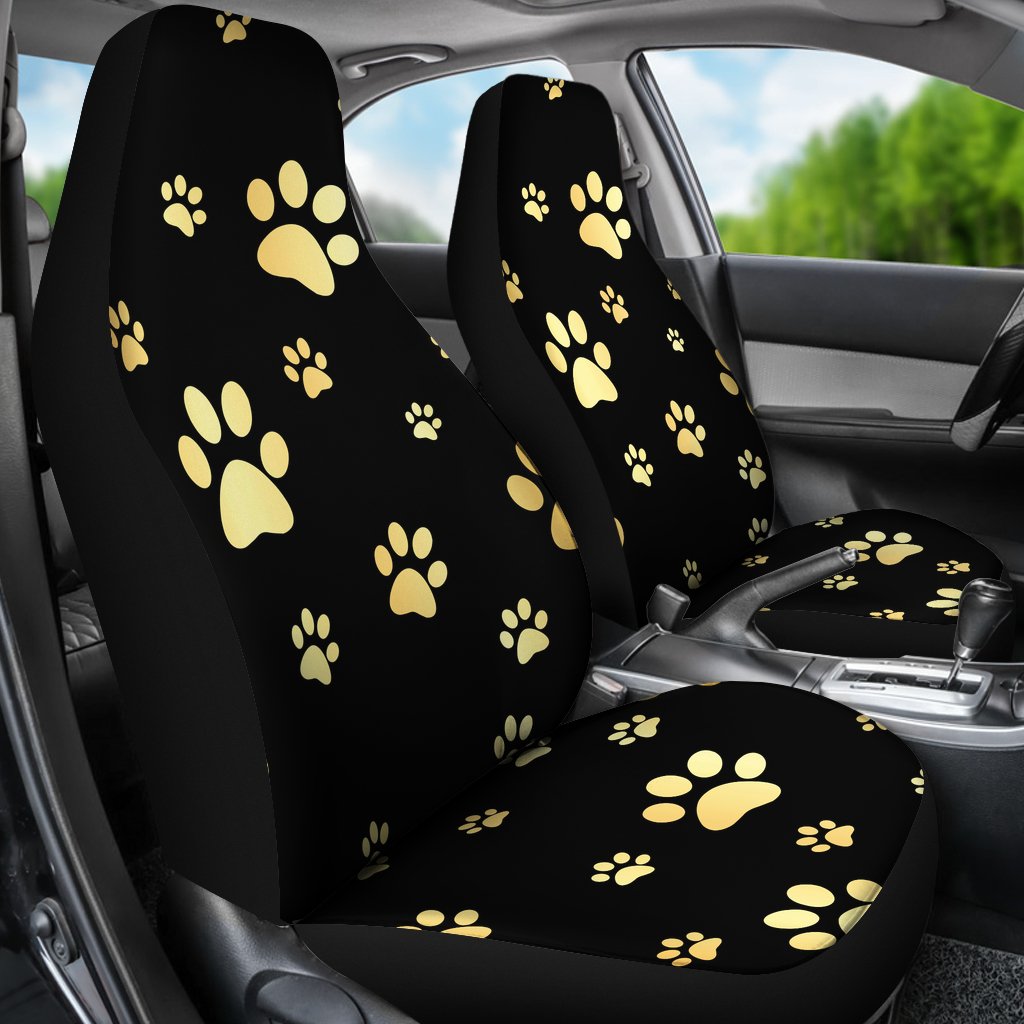 Paw Gold Print Universal Fit Car Seat Covers