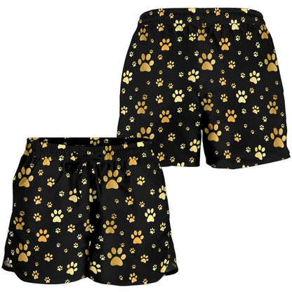Paw Gold Print Women Shorts-JTAMIGO.COM