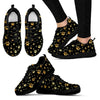 Paw Gold Print Women Sneakers Shoes
