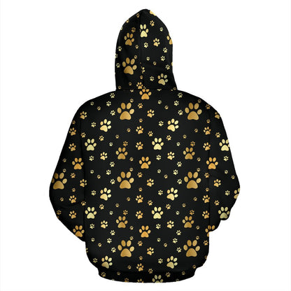 Paw Gold Print Zip Up Hoodie