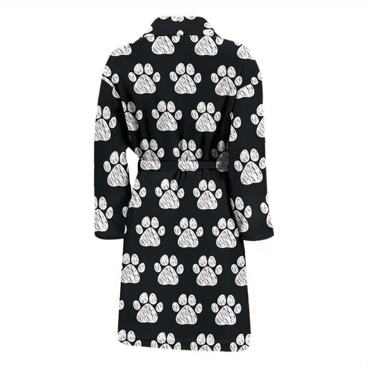 Paw Pattern Print Design A02 Men Bathrobe-JORJUNE.COM