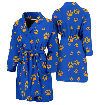 Paw Pattern Print Design A03 Men Bathrobe-JORJUNE.COM