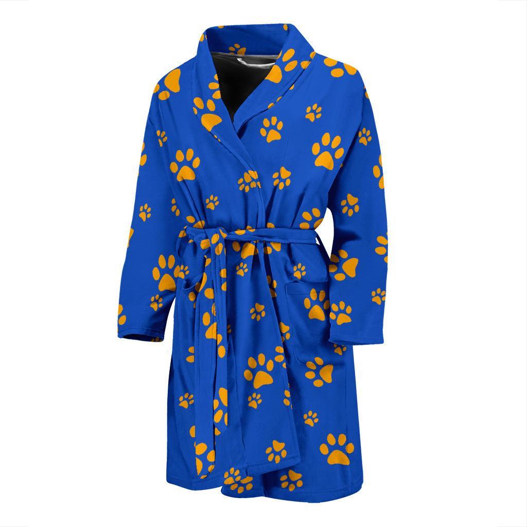 Paw Pattern Print Design A03 Men Bathrobe-JORJUNE.COM