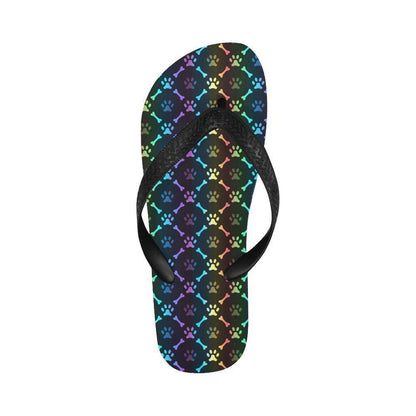 Paw Rainbow Print Flip Flops-JTAMIGO.COM