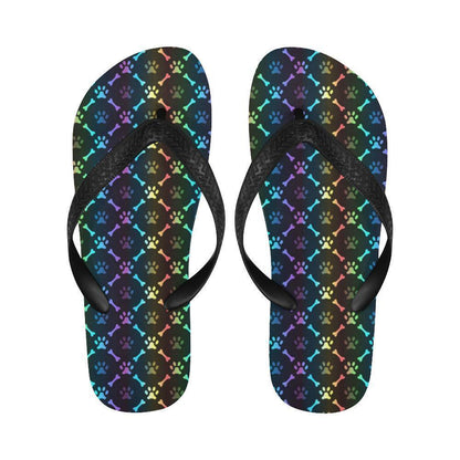 Paw Rainbow Print Flip Flops-JTAMIGO.COM