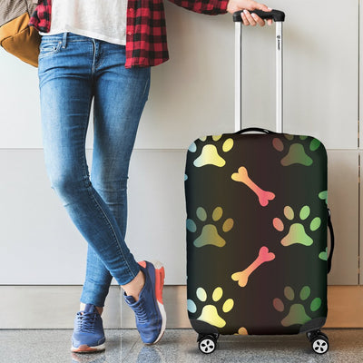 Paw Rainbow Print Luggage Cover Protector